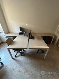 Scrivania Ufficio Doppia Postazione - legno e meta