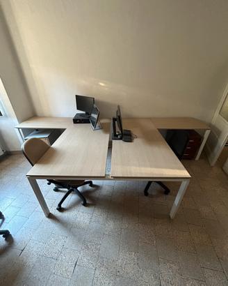 Scrivania Ufficio Doppia Postazione - legno e meta