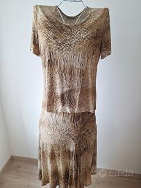 abito due pezzi effetto pitone Marisa Monti beige