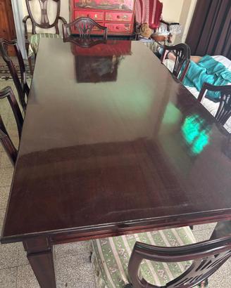 Tavolo con 6 sedie +2 poltrone 1950