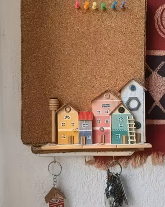 Lavagna Sughero Casette Legno Materiali Recupero