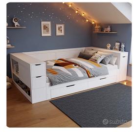 LETTO MULTIFUNZIONALE 140×190 CON MATERASSO – ACQU