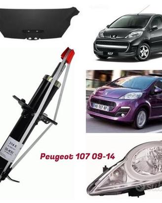 Peugeot 107 cofano paraurti musata fanale 09-14