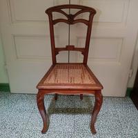 2 sedie metà 900, impagliatura veneziana.