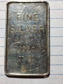 lingotto argento puro 999 g 20 