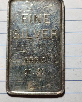 lingotto argento puro 999 g 20 