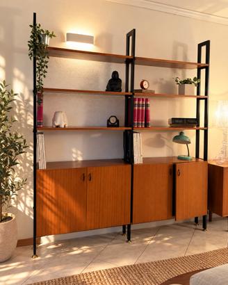 Libreria teak stile scandinavo vintage