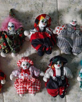 Pagliacci con visi in ceramica 