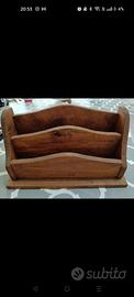 portalettere  da scrivania Vintage in legno ma