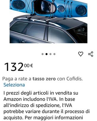 Porta kayak Thule per barre auto 