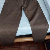 Pantaloni  da uomo puro cotone marroni taglia 48