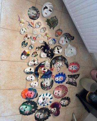 Lotto Maschere Veneziane Ceramica Porcellana