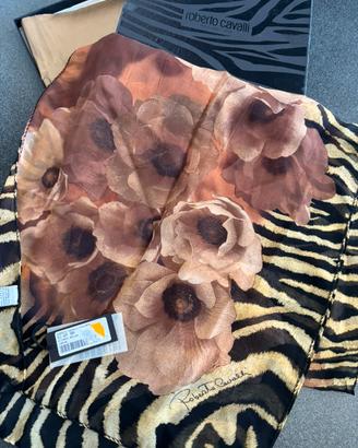 Foulard Roberto Cavalli in seta nuovo