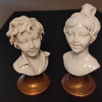 Busti giovani fanciulli in porcellana Tiche