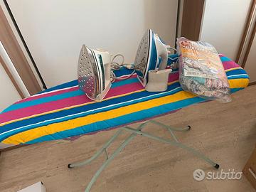 2 ferri da stiro con Asse e copriasse