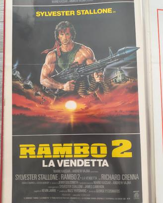 Poster locandina 33x70 Rambo II la Vendetta 1985