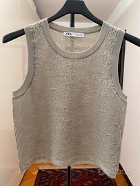 Canotta Zara tg. S colore argentato