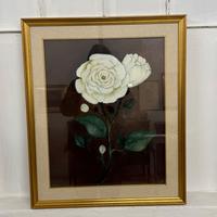 Quadro con rosa bianca, pittore bergamasco