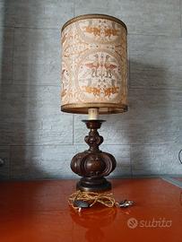Grande lampada da tavolo XX secolo arazzo ottone 
