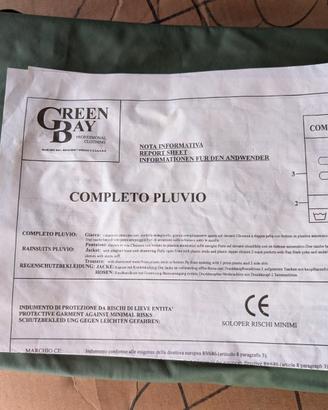 Completo Pioggia Impermeabile Giacca + Pantalone