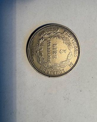 Governo provvisorio di Lombardia: 5 lire d'argento