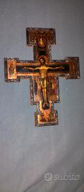 crocifisso dipinto a mano su legno