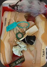Air Jordan 4 Retro x Off-White "sail" taglia 44EU 
