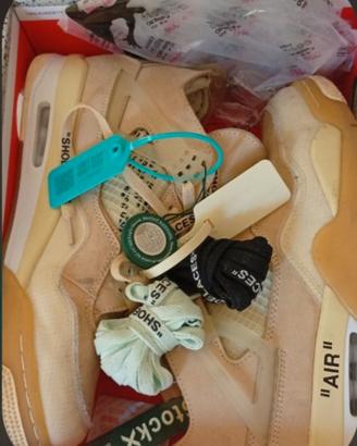 Air Jordan 4 Retro x Off-White "sail" taglia 44EU 