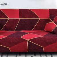 Copridivano rosso fantasia