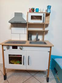 Cucina gioco legno bambini con accessori