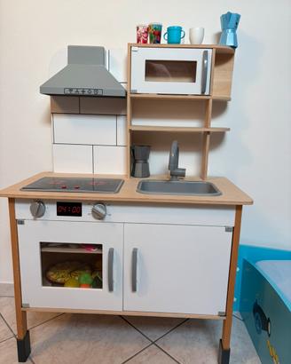 Cucina gioco legno bambini con accessori