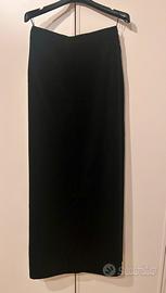 Gonna elegante lunga in velluto nero