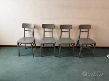 SEDIE IN LEGNO LACCATE GRIGIO - connubia