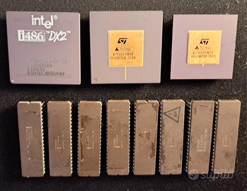 Lotto 11 cpu processori vintage ceramica 