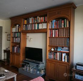 Libreria a ponte in legno di rovere stile classico