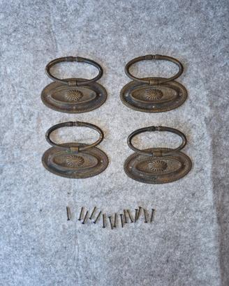 maniglie comodini vintage bronzo scuro