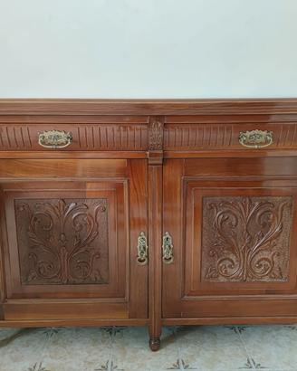 Credenza Bassa in Noce Massello Francese 