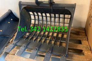 Benna grigliata 80 cm perno 35 per miniescavatore