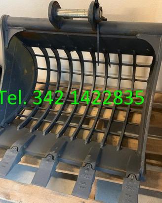 Benna grigliata 80 cm perno 35 per miniescavatore