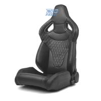 SEDILE BAQUET UNIVERSALE IN PELLE NERA STILE SPORT