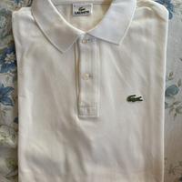 Polo Lacoste bianca taglia 6 uomo XXXL