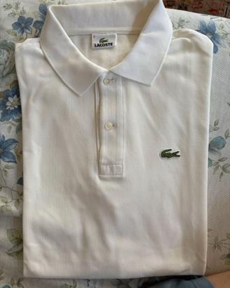 Polo Lacoste bianca taglia 6 uomo XXXL
