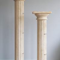 Coppia di colonne in Travertino piene