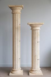 Coppia di colonne in Travertino piene
