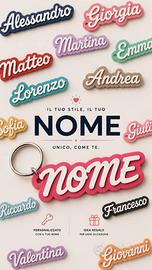 Portachiavi Nome personalizzato con Gancio Catena