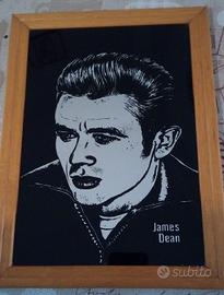 Quadro vintage James Dean su specchio nero