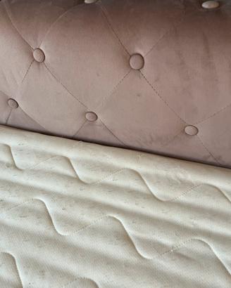 letto velluto materasso 2 x 2 metri