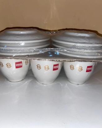 ILLY CAFFE' SET  6 TAZZINE VECCHIO LOGO ORO