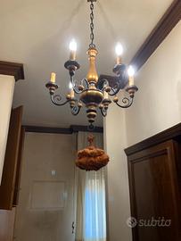 Lampadario vintage a sei luci