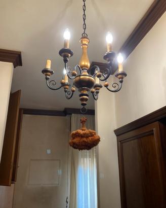 Lampadario vintage a sei luci
